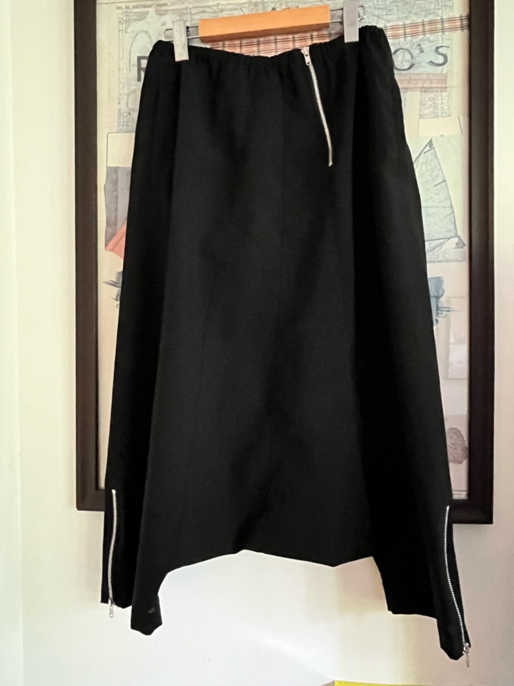 Comme Des Garcon Asymmetric Zip Wool Blend Unisex Drop Crotch Sarouel Pant S-L